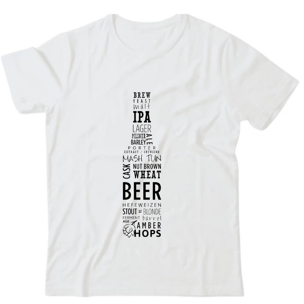 Camiseta algodão bebidas cerveja - Bottle words