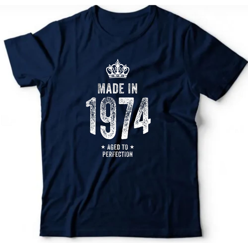 Camiseta algodão cronológicas- 1974 Aged to perfection