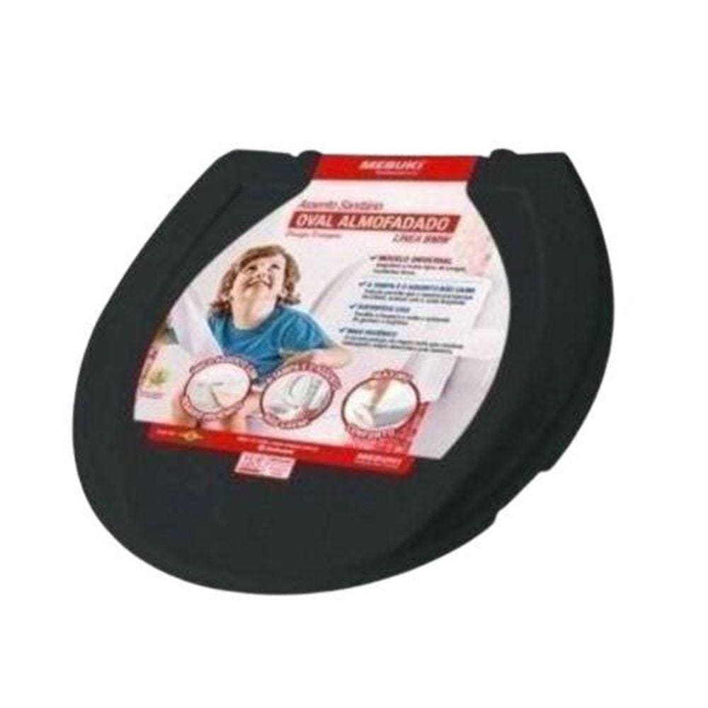 Assento Para Cadeira Almofadado Com Tampa Asa 13 Preto
