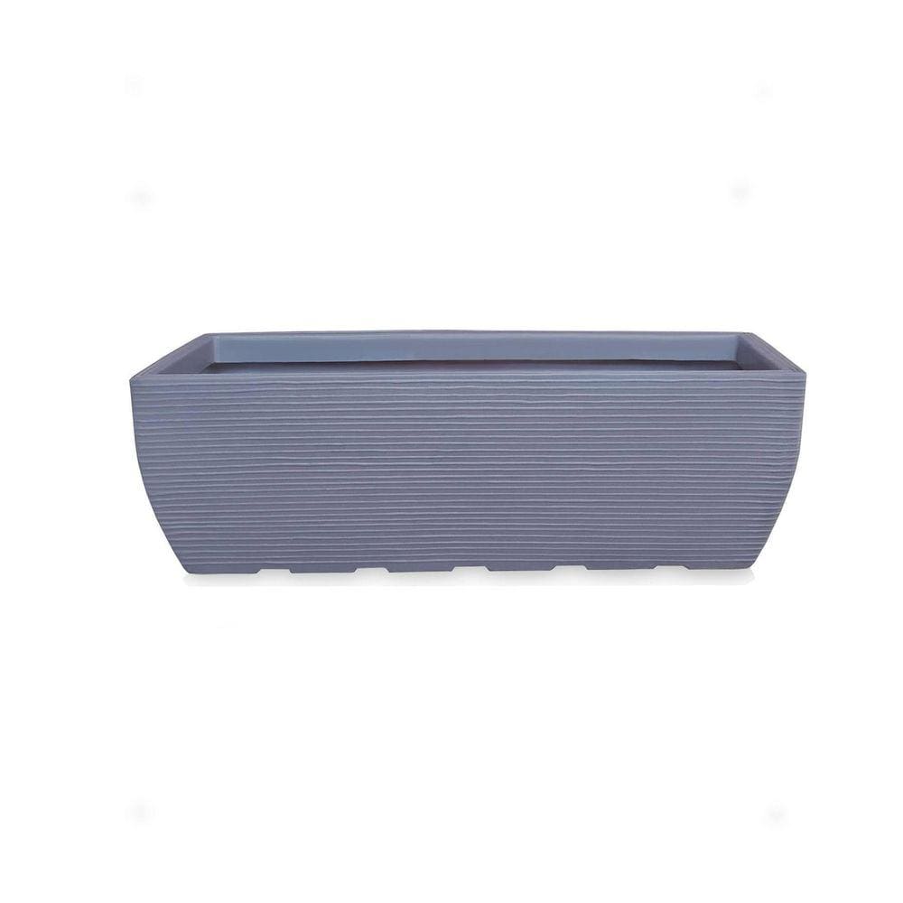 Vaso Retangular Floreira De Polietileno 80X30 Cinza Escuro