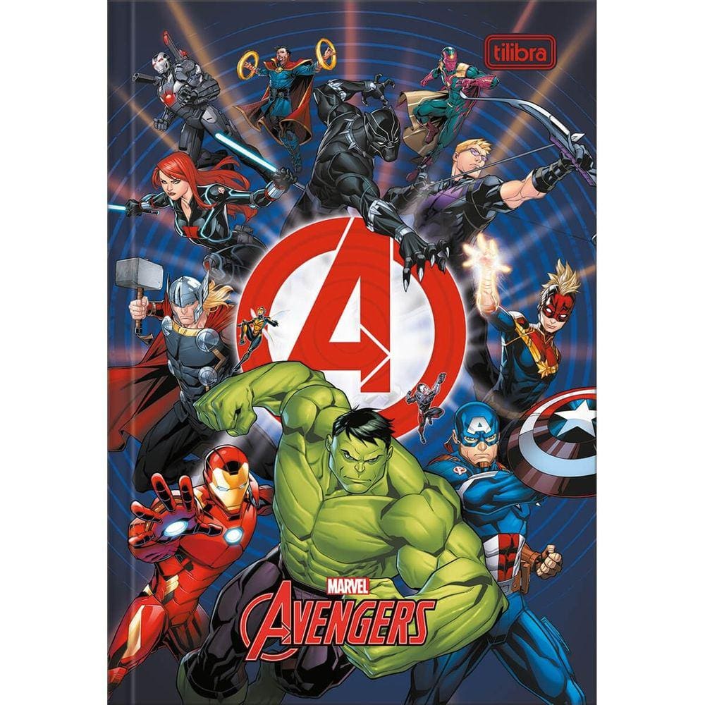 Caderno Pequeno Brochura 1/4 Avengers (Vingadores) 80 Folhas - Tilibra
