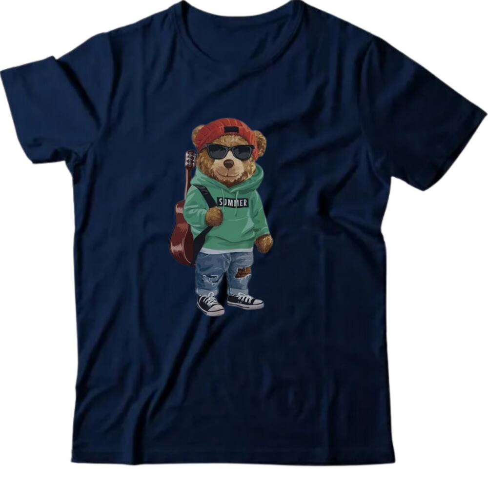Camiseta desenhos - Urso musical