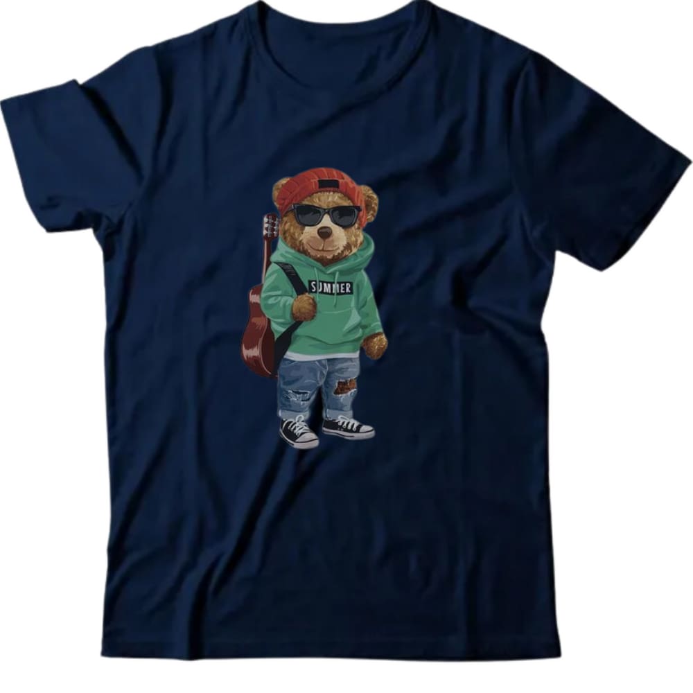Camiseta desenhos - Urso musical