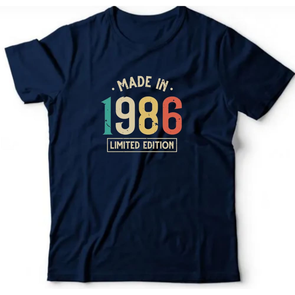 Camiseta algodão cronológicas- Feito em 1986