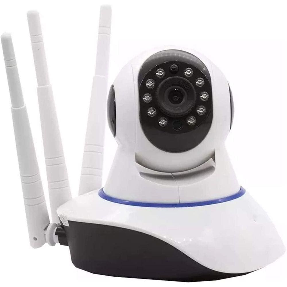 Câmera Ip 3 Antenas Wifi Wireless 3ª Geração Visão Noturna