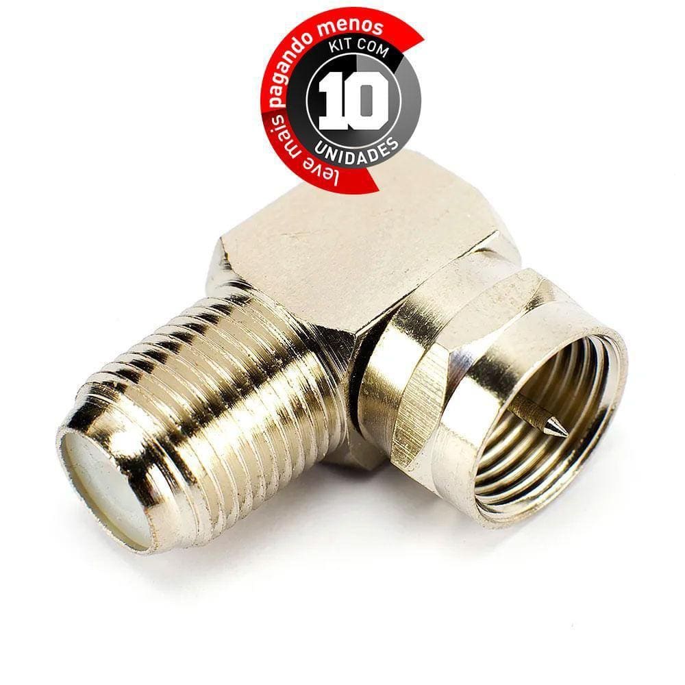 Conector Coaxial Para Femea Coaxial - 90 Graus - Kit Com 10