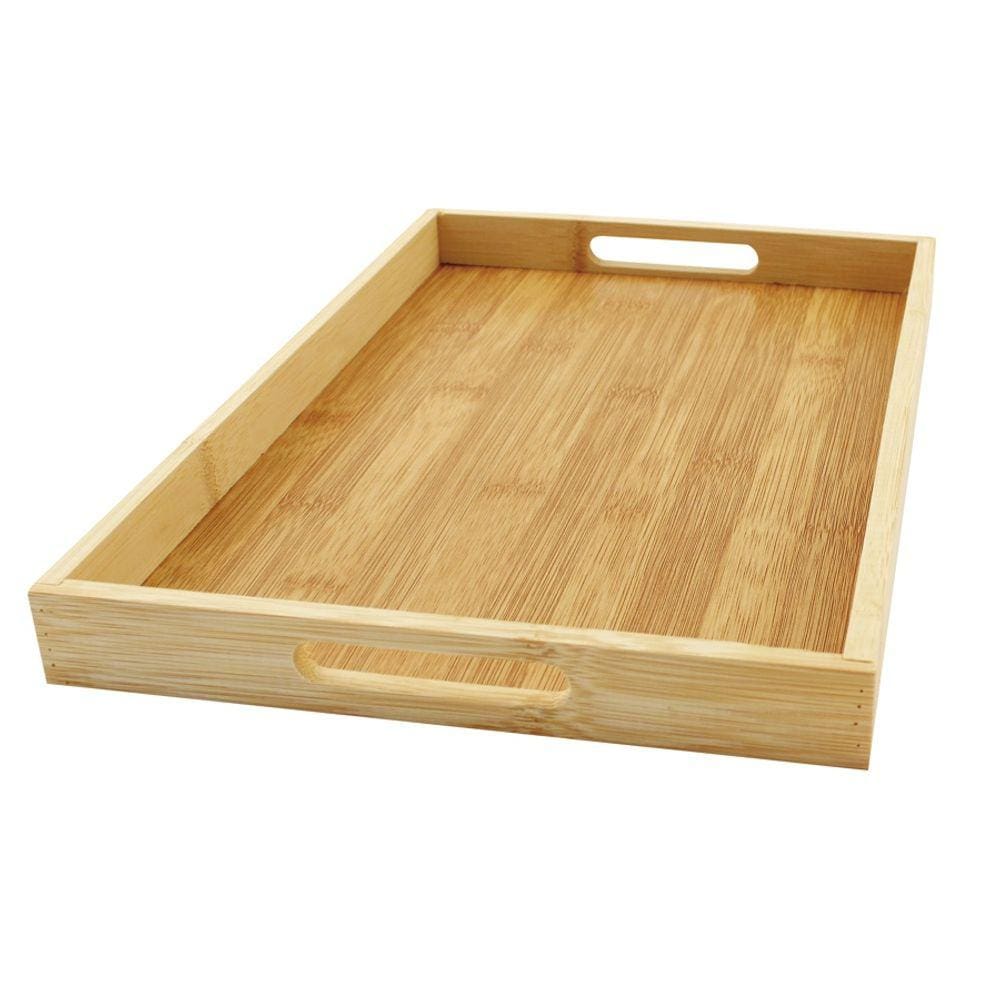 Bandeja Com Alça De Bambu 22x33cm