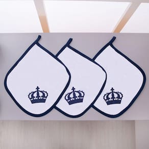 Kit 3 Fraldas Pano De Boca Malha Para Bebê Imperial Azul Marinho