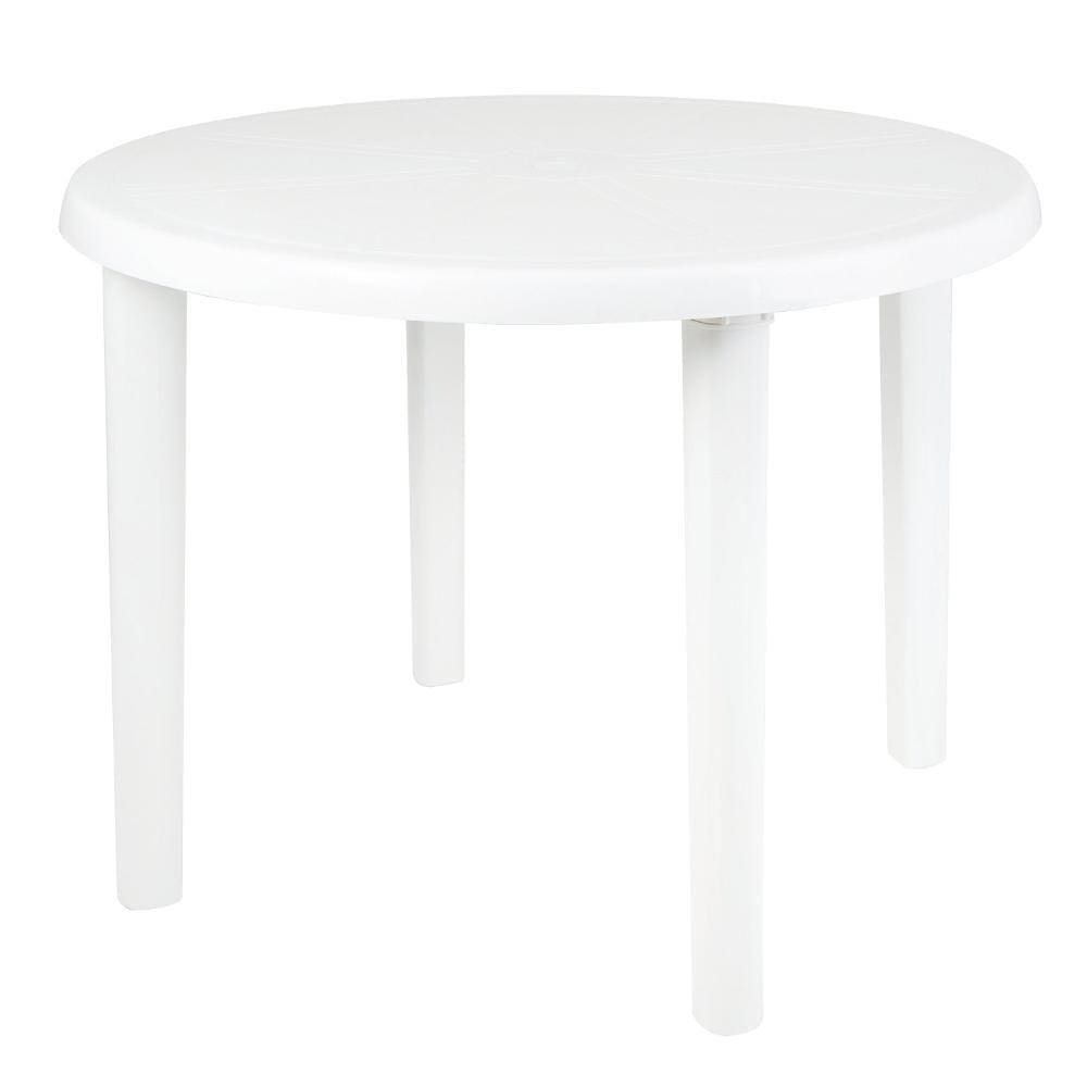 Mesa Plastica Redonda Desm  Branco Mor