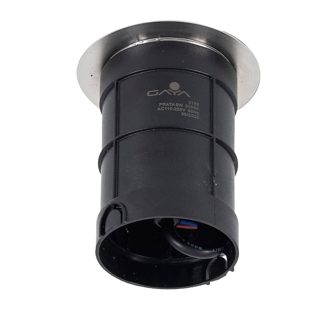 Embutido de Solo Cob 6w 3000k Biv Ip67 Preto Gaya