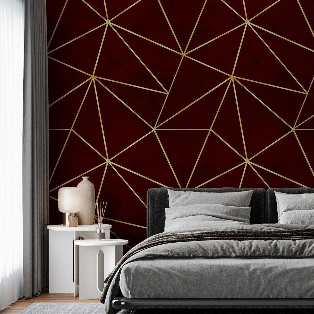 Kit 8 Rolos Papel De Parede Adesivo Zara Vermelho Dark 3,0M