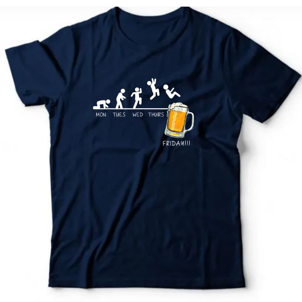 Camiseta algodão bebidas cerveja -Days of the week