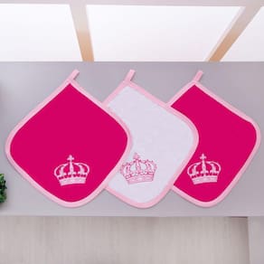 Kit 3 Fraldas Pano De Boca Malha Para Bebê Imperial Pink