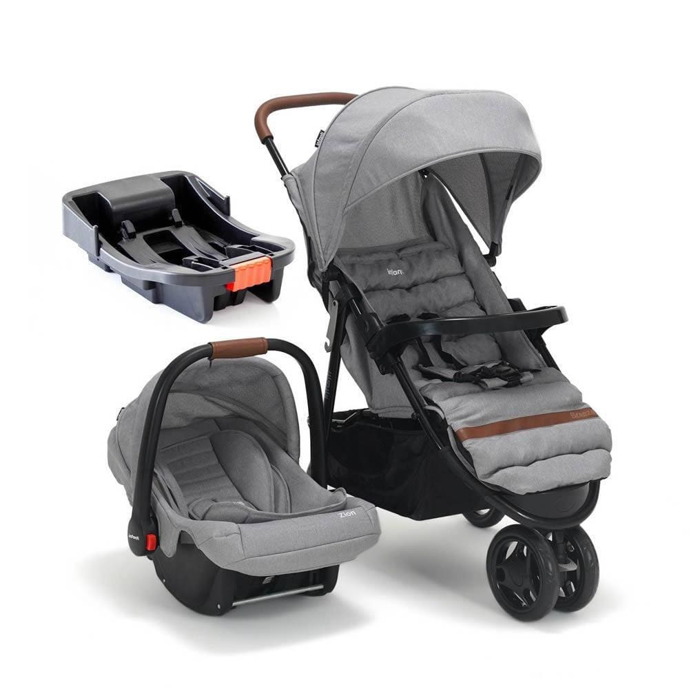 Carrinho De Bebê Breeze Cinza Bebê Conforto E Base Infanti