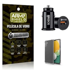Carregador Veicular Com Capinha Samsung A13 5G E Película 3D