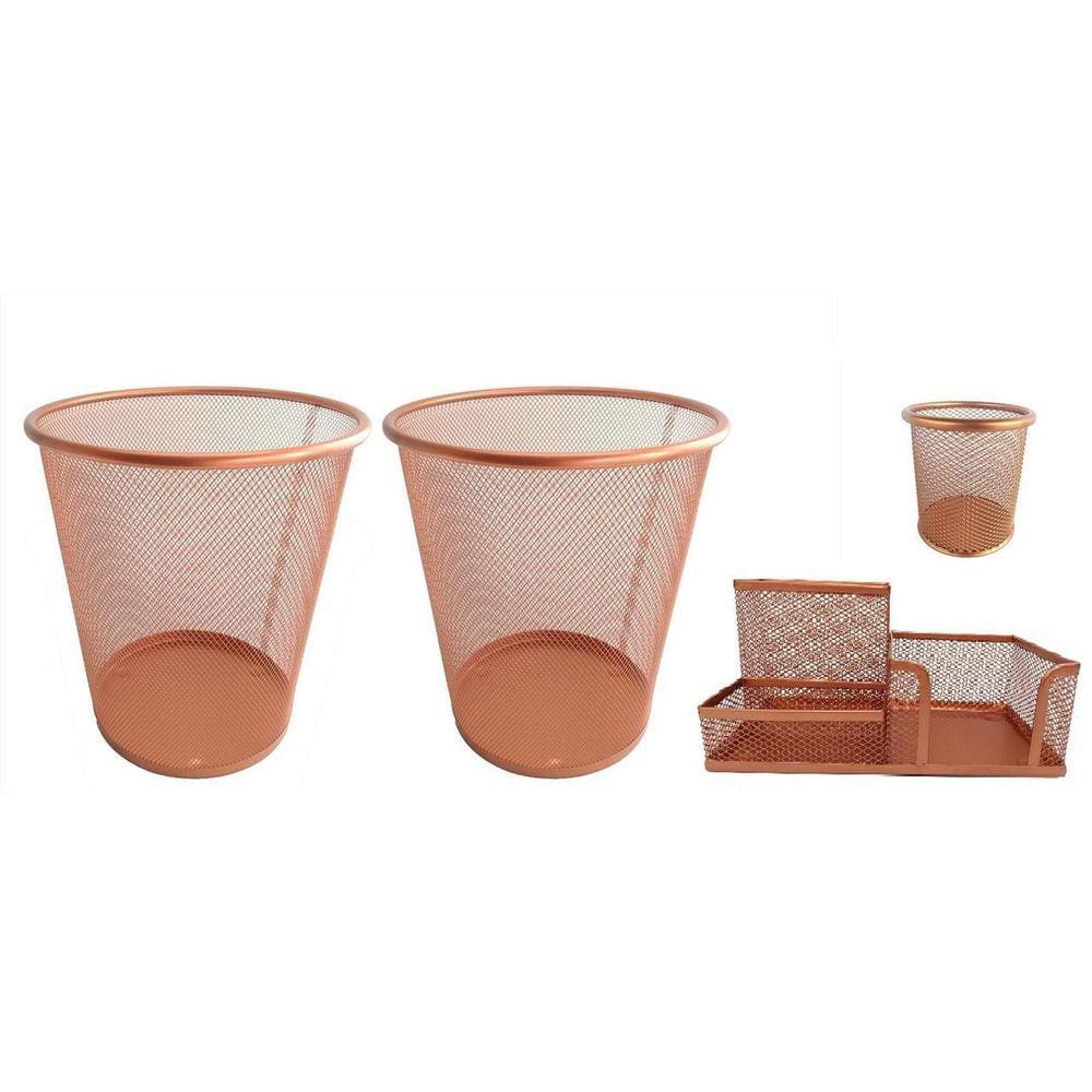 Kit Escritório Lixeira Porta Caneta E Organizador 3 Partes