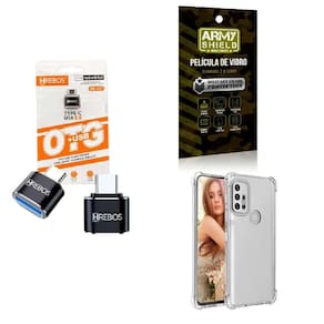 Kit Usb Para Tipo C + Capinha Motorola G10 + Película 3D