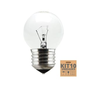 Kit 10 Lâmpadas Incandescente Taschibra Bolinha 15w E27 110v Clara