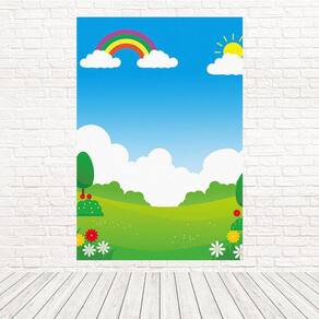 Painel Retangular 3D Sublimado Jardim 2,0X1,5 Frt-5214