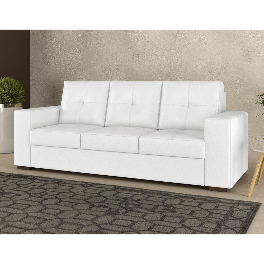 Sofá para Sala de Estar 03 Lugares San Diego Branco