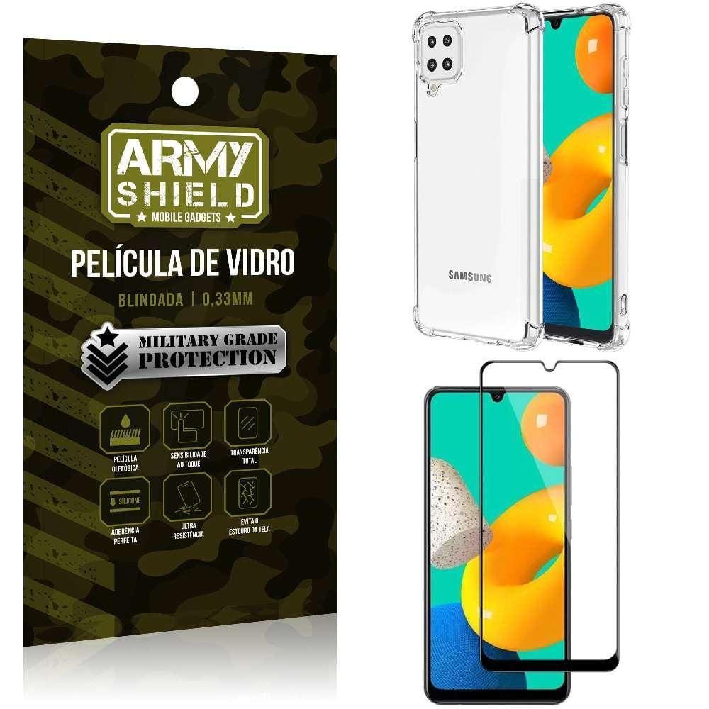 Capa Capinha Samsung M32 Anti Shock + Película De Vidro 3D