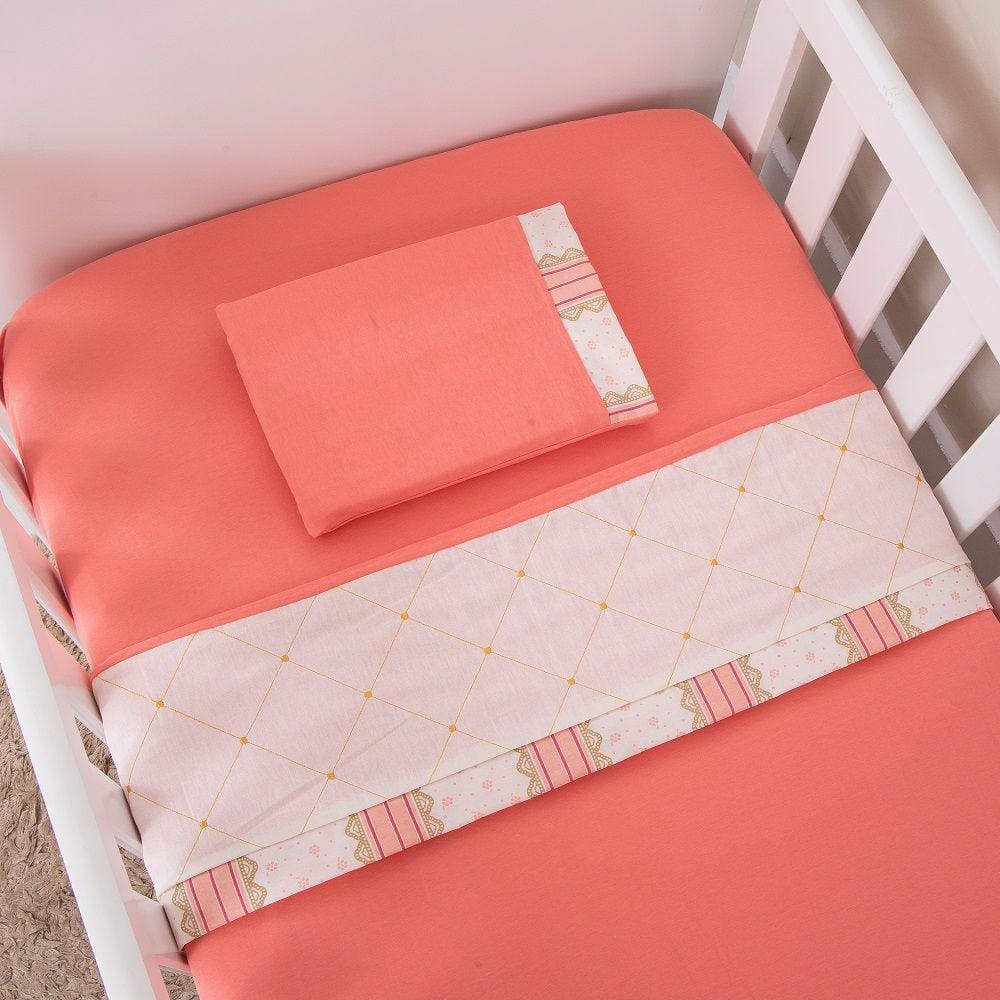 Jogo De Lençol Para Berço Americano 3 Peças Florence Rose