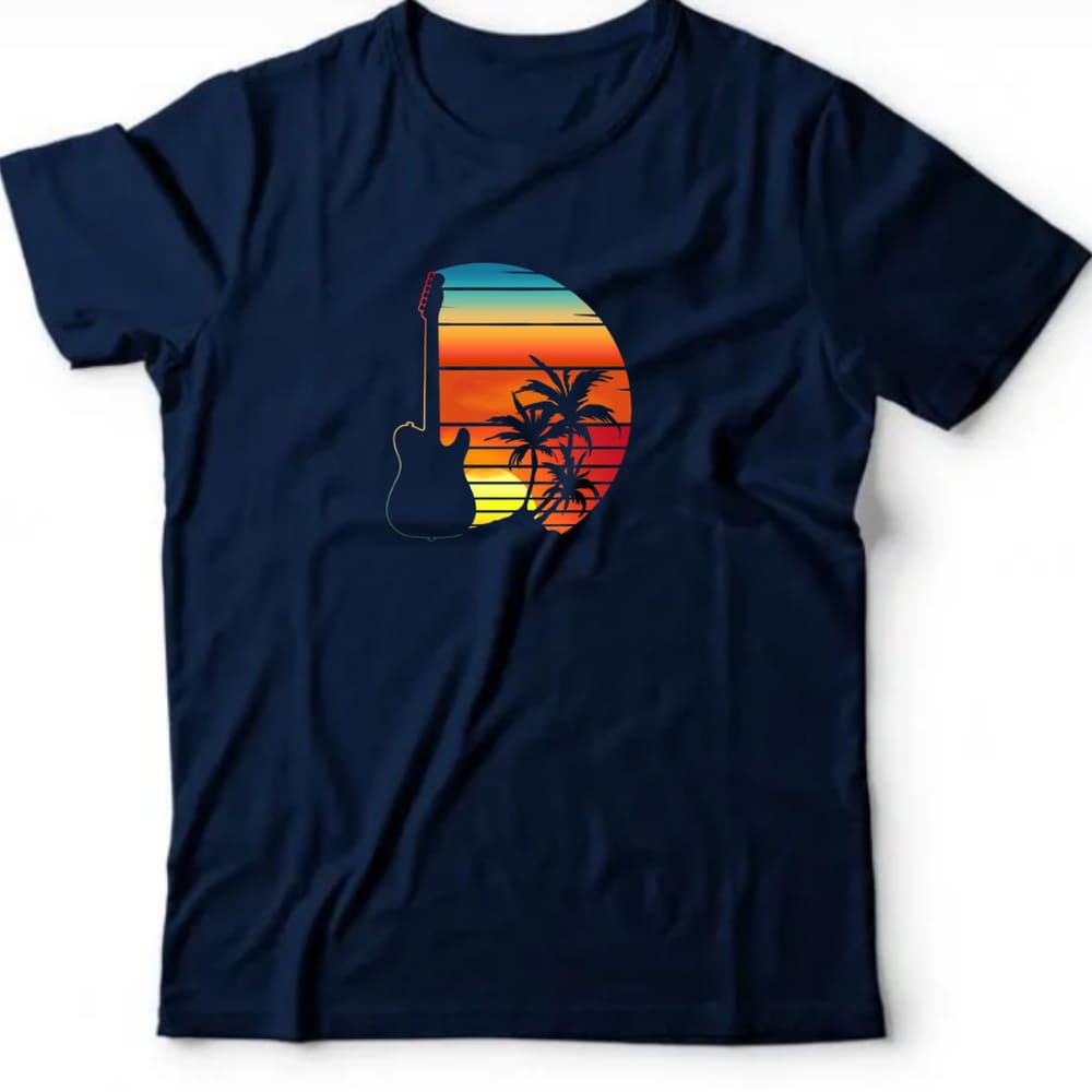 Camiseta algodão pets & natureza - Guitarra Sunset