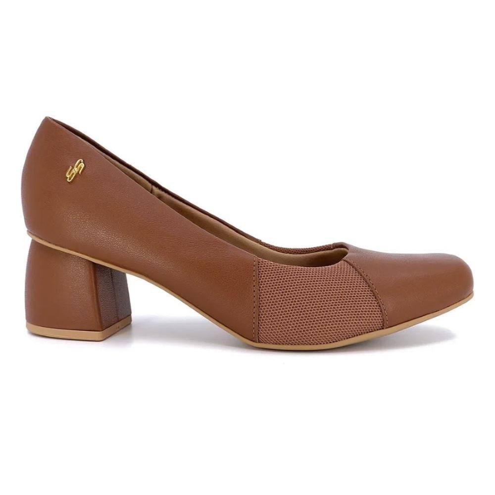 Scarpin Usaflex Feminino Salto Bloco Casual AC2526