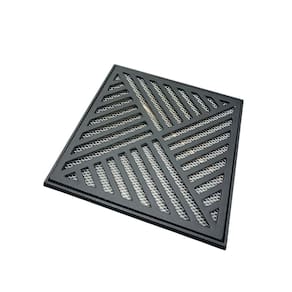 Ralo Quadrado Quintal 30x30 Preto Fosco com Tela e Aro