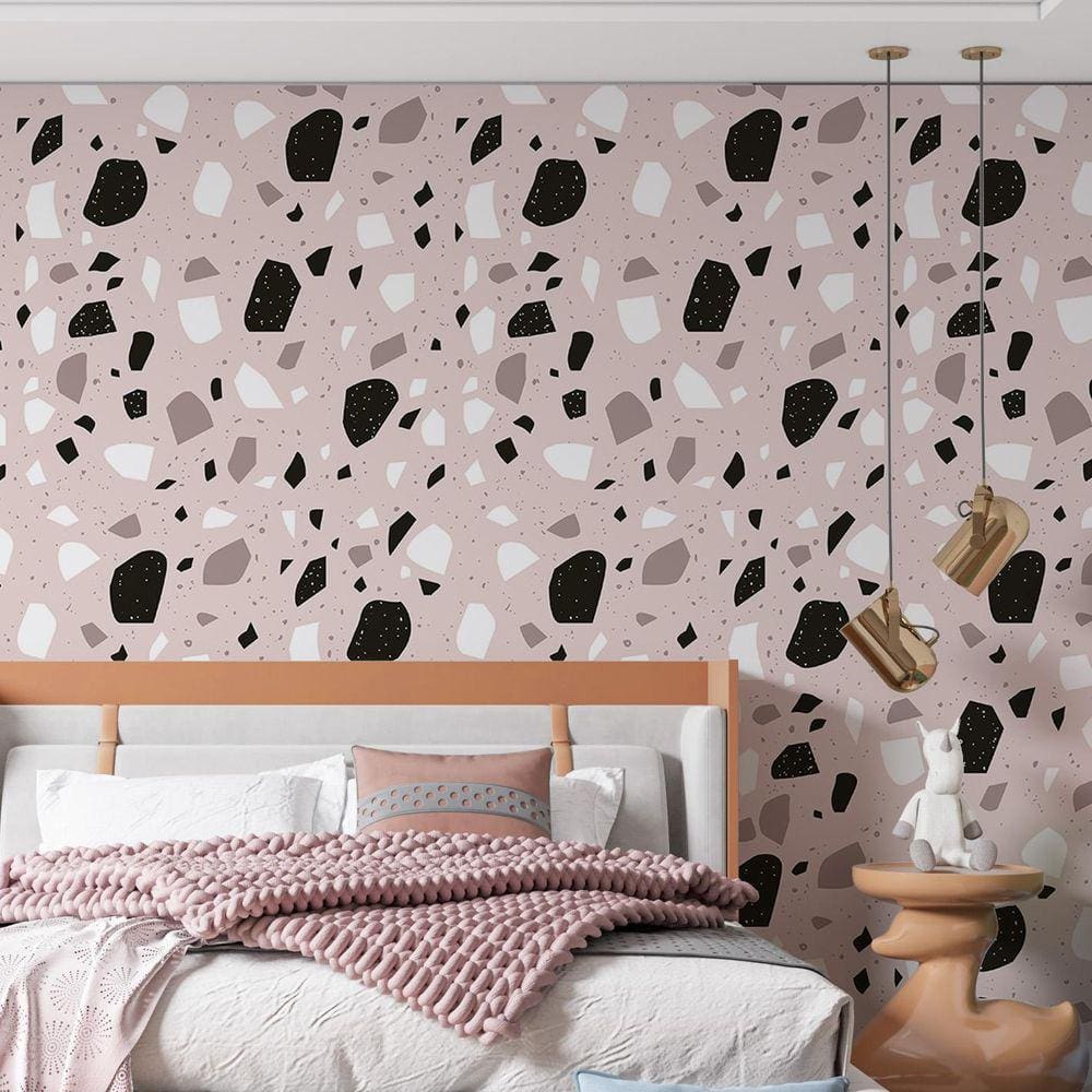 Kit 8 Rolos Papel De Parede Adesivo Granilite Rosa 3,0M