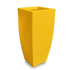Vaso De Planta Quadrado Decorativo Polietileno 90X40 Amarelo