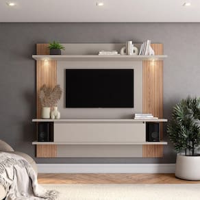 Painel para Tv até 50 Polegadas Cadiz Fumê com Brise
