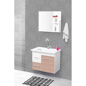 Armario Banheiro Fimap  58cm Kit Quality Branco - Maple