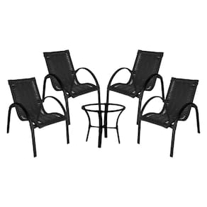 Conjunto de Mesa de Centro e 4 Cadeiras Garden para Área Externa