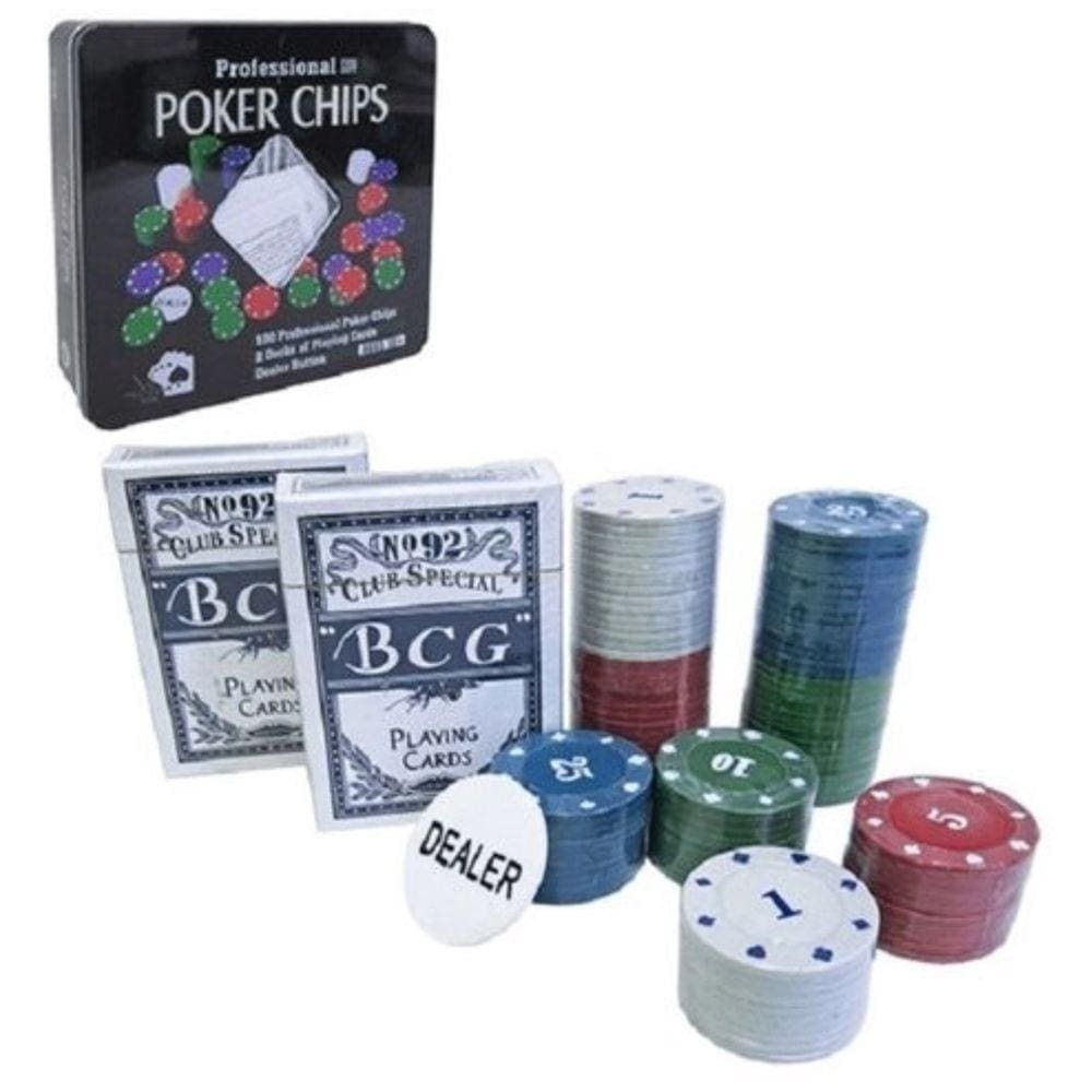 Jogo De Fichas Para Poker 100 Fichas Plástico