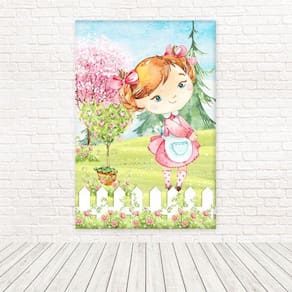 Painel Retangular Tecido 3D Fazendinha Rosa 1,50X2,20 5378