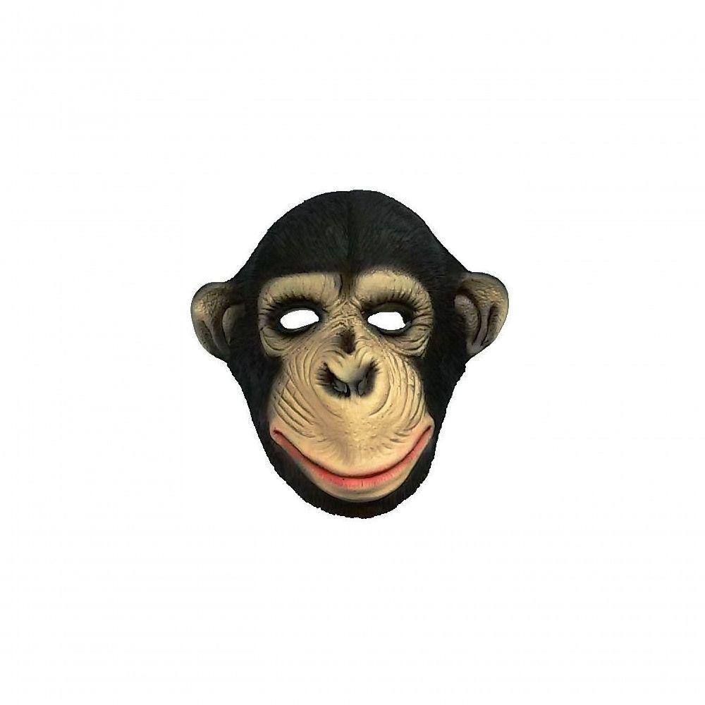 Mascara macaco chimpanzé com pelos latex Halloween carnaval em