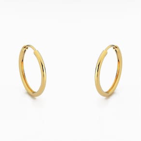 Brinco Argola Unissex Básica Lisa Banhado A Ouro 18k 2,5cm