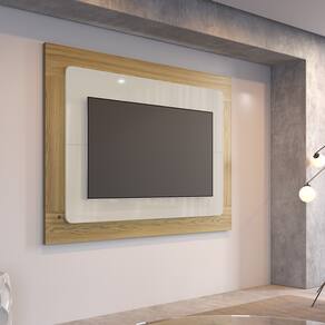 Painel para Tv até 75 Polegadas Oslo 1.8 Off White Gloss/Freijó