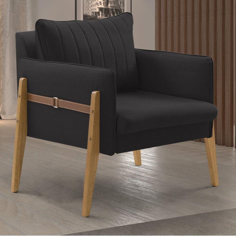 Poltrona Decorativa para Sala de Estar Orion Preto