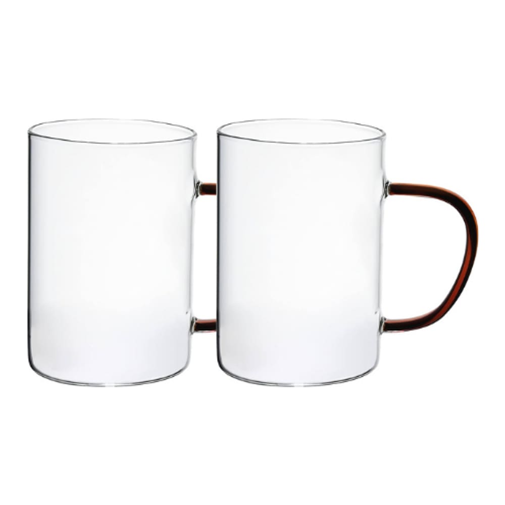 Caneca De Vidro C/Alça Fun Ambar CJ 2 (unidades) 320ml Wolff
