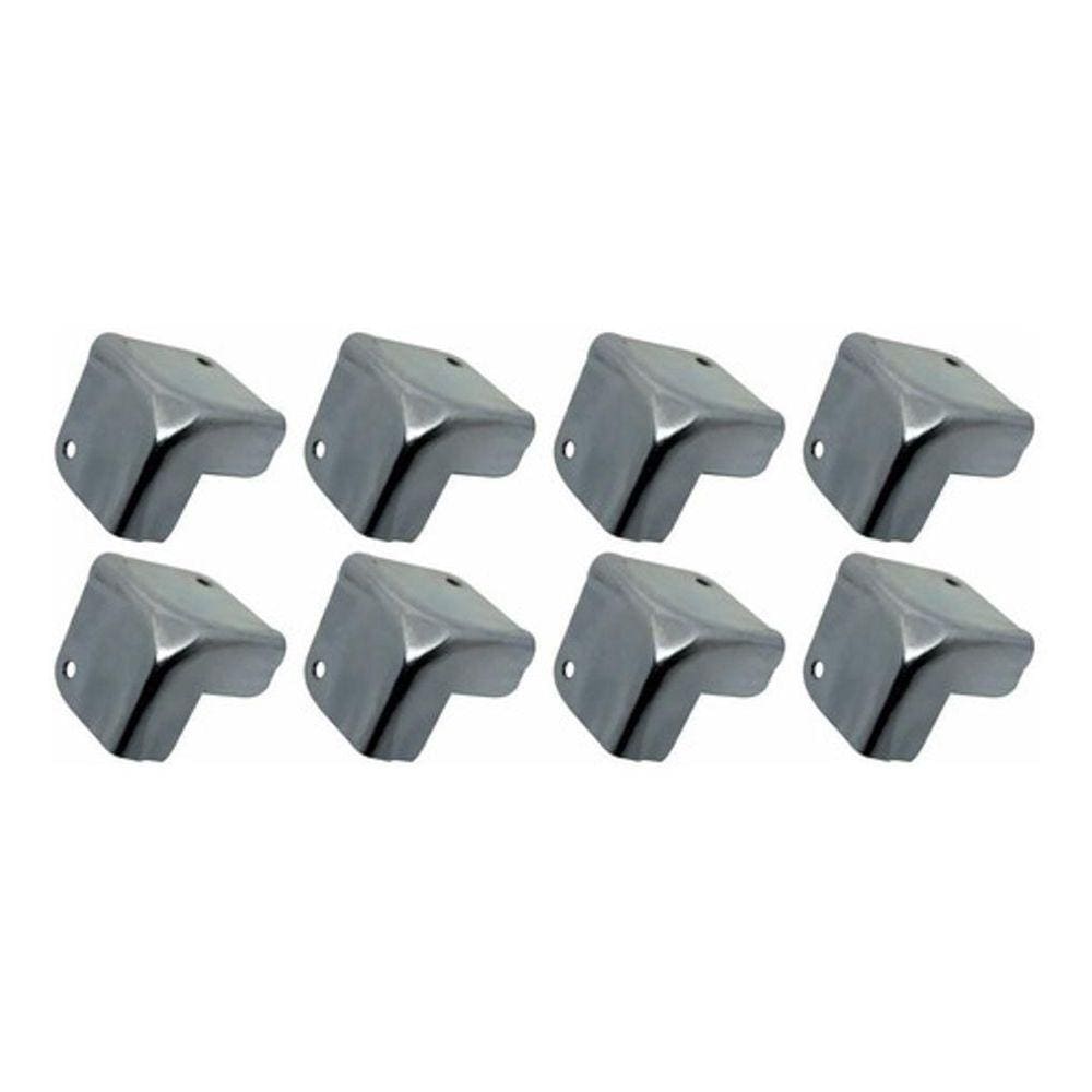 Kit 8 Canto Reto De Aço Pequeno 2 Furos Zincado S19 Santo
