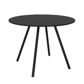Mesa Redonda 90cm Pé Palito Débora Preto fosco / Preto