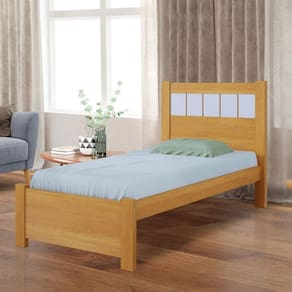 Cama Solteiro Premium Plus 100% Mdf Cinamomo/Off White