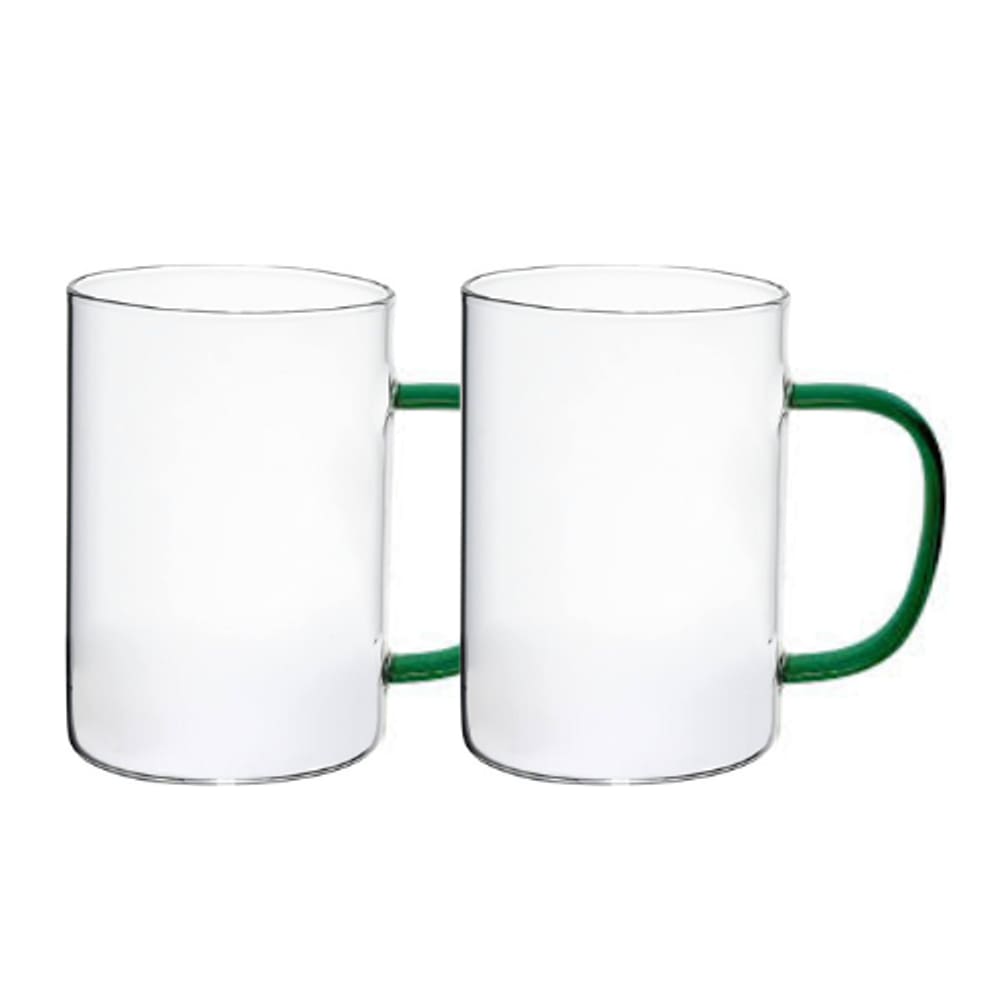 Caneca De Vidro C/Alça Fun Verde CJ 2 (unidades) 320ml Wolff