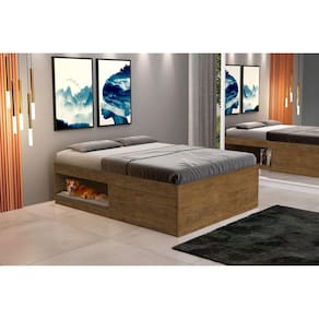 Cama Box Casal com Sapateira 138cm Laura Yescasa Jequitiba
