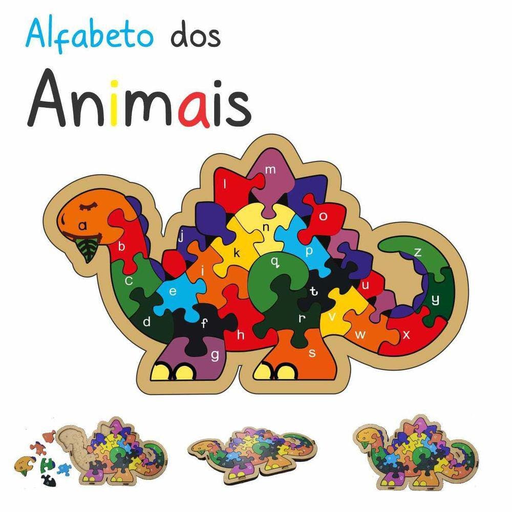 Quebra-Cabeça Dinossauro Alfabético Aprendizado e Diversão