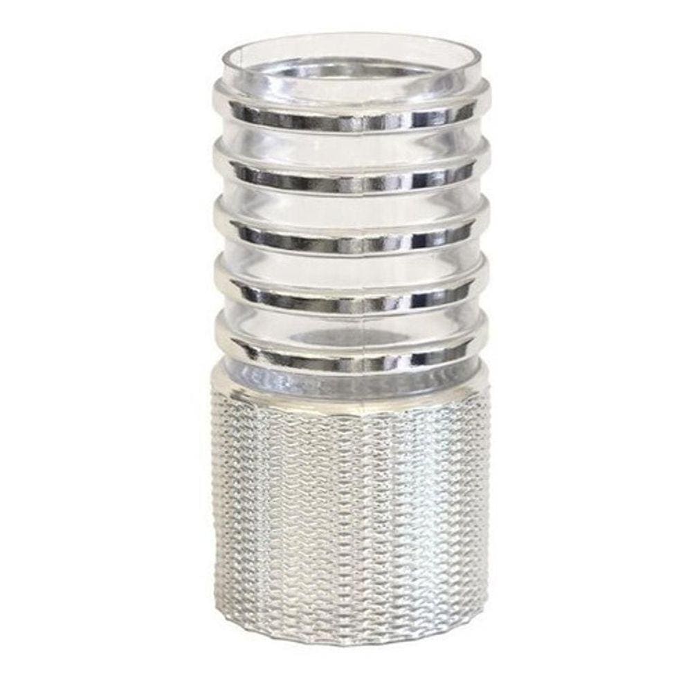 Vaso De Vidro Decorativo Anéis Prateados 33 X 17