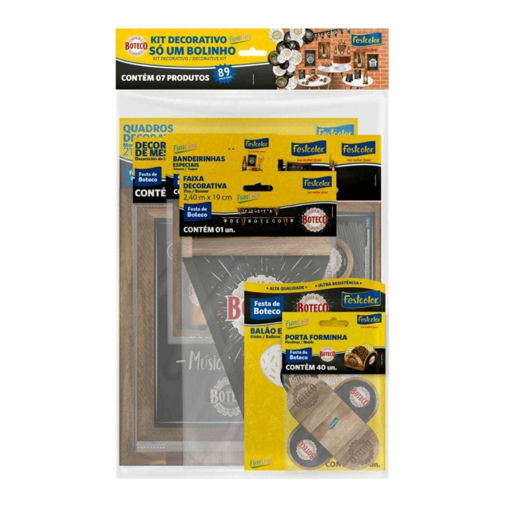 Kit Festa Boteco Só Um Bolinho 89 Peças