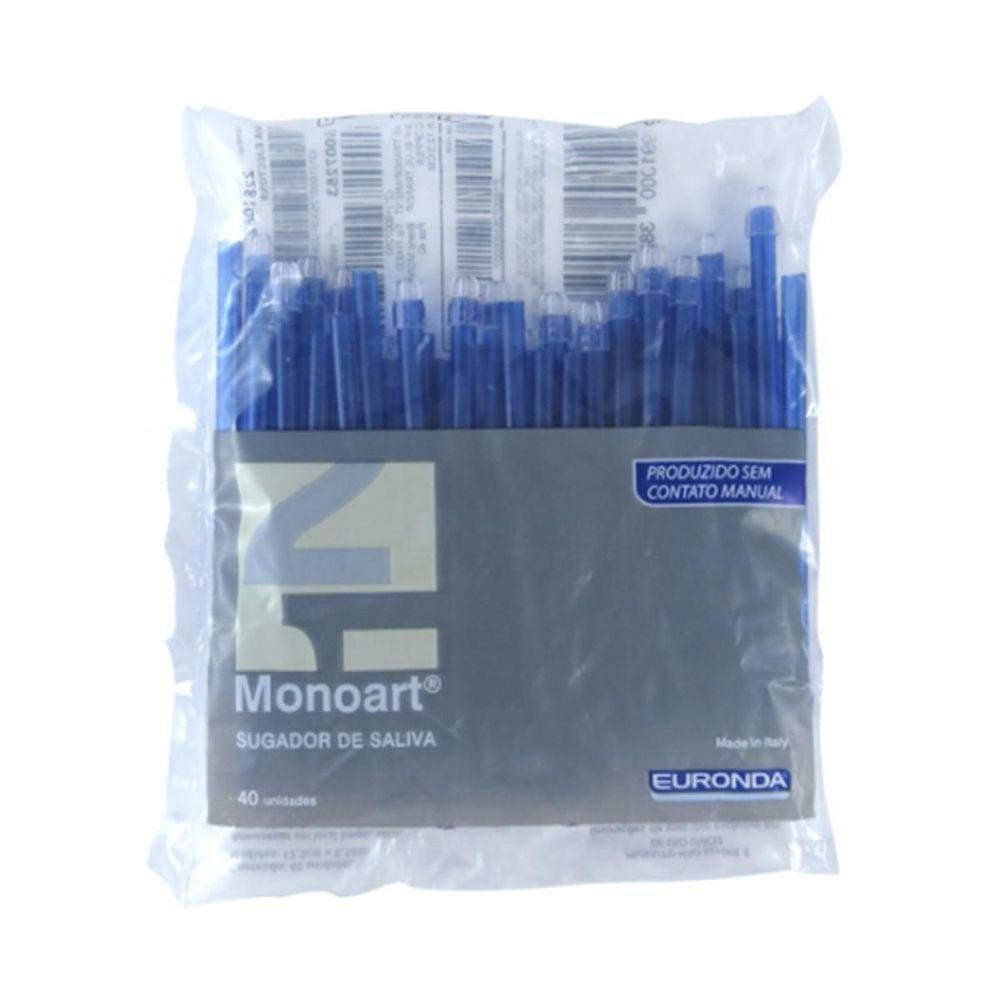 Sugador Descartável Azul Em Pvc Com 40Un - Euronda